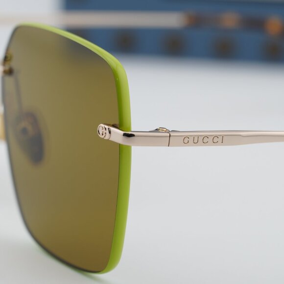 Gucci GG1955SA 004 Square Sunglasses - Gold/Green/Brown main image 6